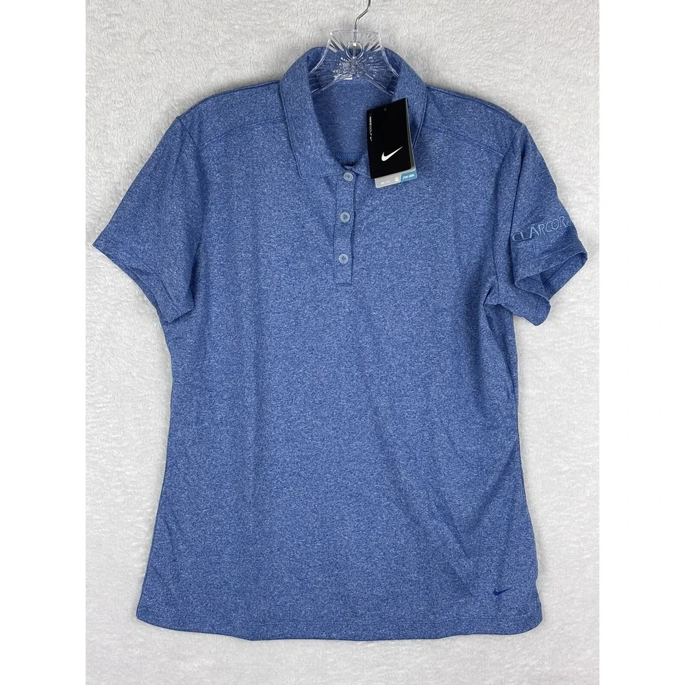 NWT NIKE Women's Blue Dri-Fit Clarcor Golf Shirt Size M